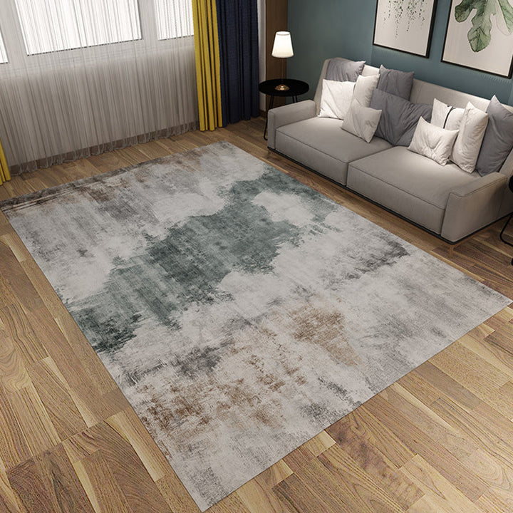 Gray Industrial Carpet Flannel Abstract Carpet Pet Friendly Washable Anti-Slip Back Carpet for Living Room | Bowlift