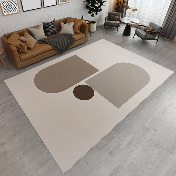Minimalist Colorblock Rug Pink Flannel Rug Washable Pet-Friendly Non-Slip Area Rug for the Living Room | Bowlift