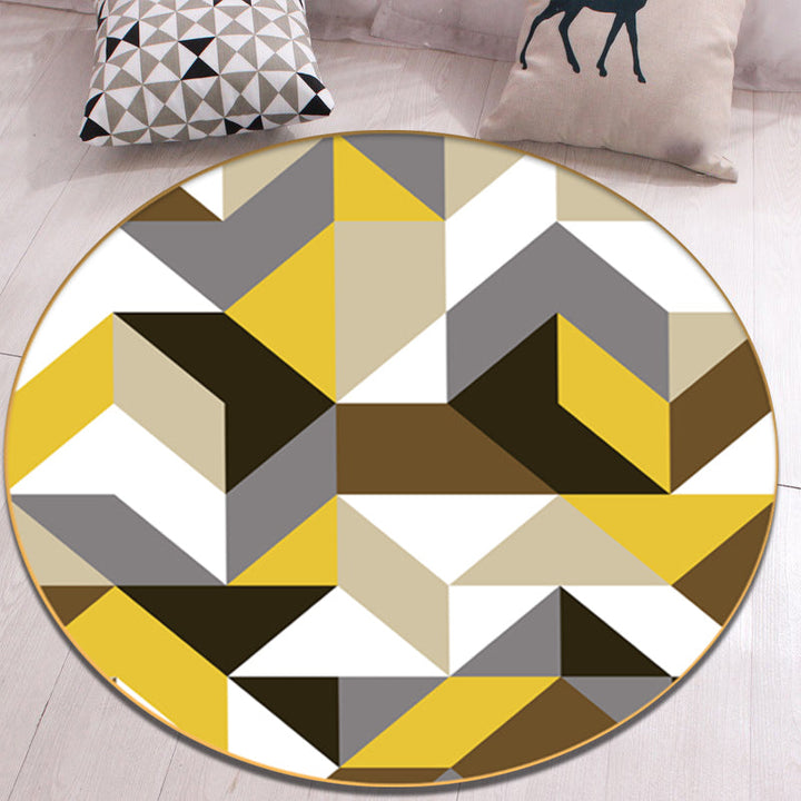 Modernist Living Room Rug Geometric Pattern Rug Polyester Washable Non-Slip Pet-Friendly Area Rug | Bowlift