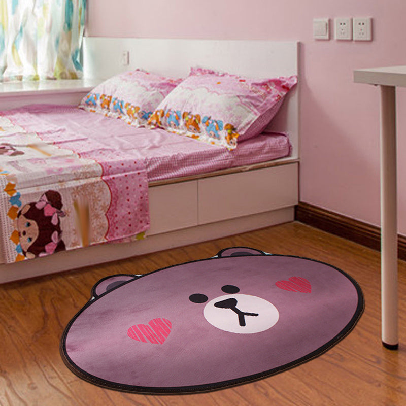 BowLift | Stylish Cartoon Character Pattern Rug Multicolored Kids Rug Polyester Washable Pet-Friendly Non-Slip Rug for the Children's Room