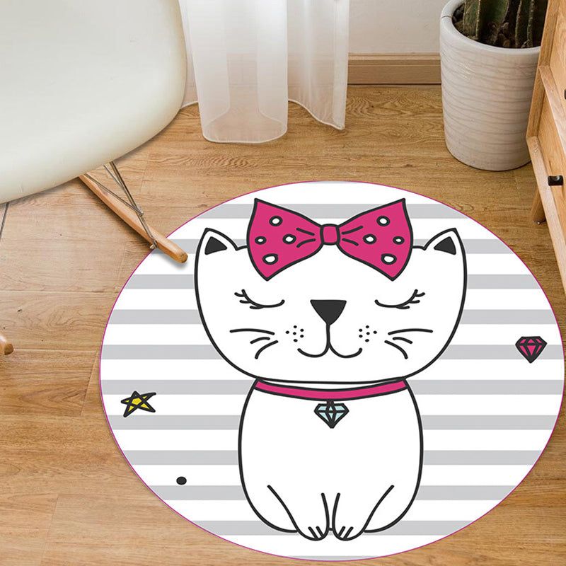 BowLift | Unusual Cartoon Animal Pattern Rug Multicolored Children's Rug Polyester Pet-Friendly Washable Area Rug for the Children's Room