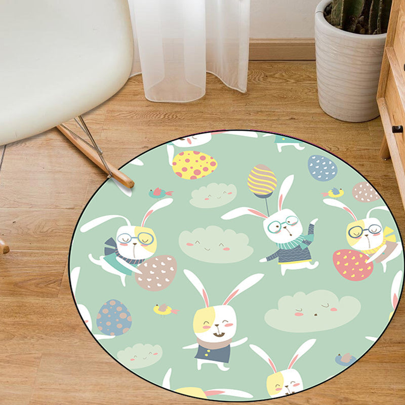BowLift | Unusual Cartoon Animal Pattern Rug Multicolored Children's Rug Polyester Pet-Friendly Washable Area Rug for the Children's Room