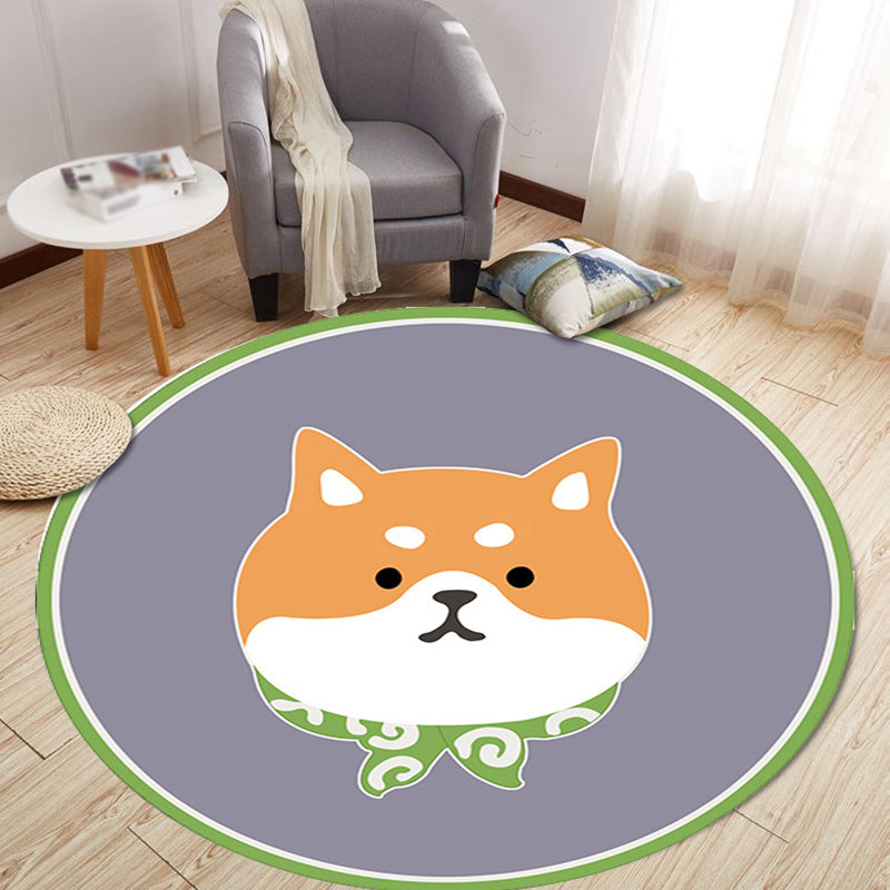 BowLift | Unusual Cartoon Animal Pattern Rug Multicolored Children's Rug Polyester Pet-Friendly Washable Area Rug for the Children's Room