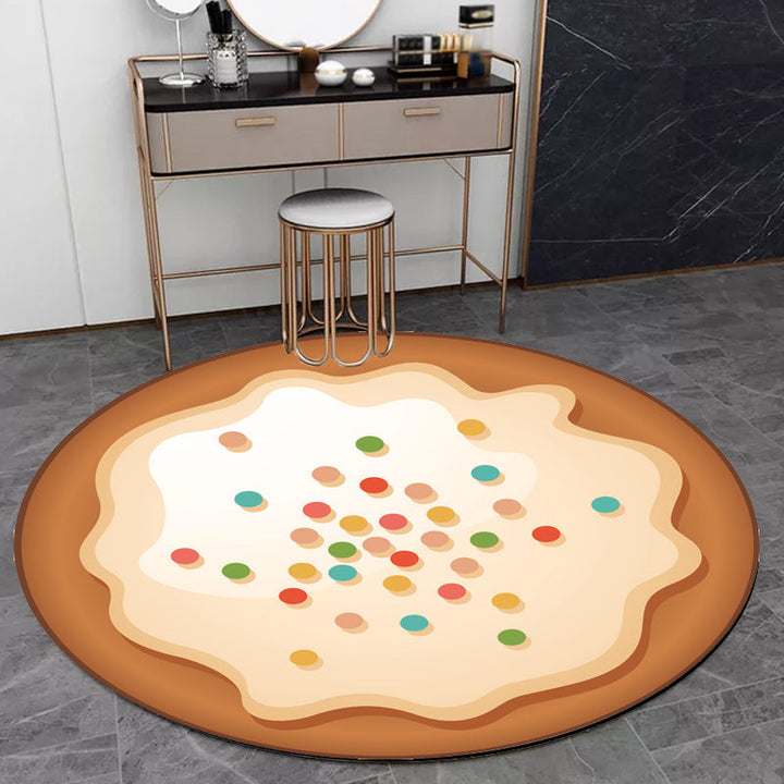 BowLift | Novelty Cake Pattern Rug Brown and Purple Kids Rug Polyester Pet Friendly Washable Area Rug for the Children's Room