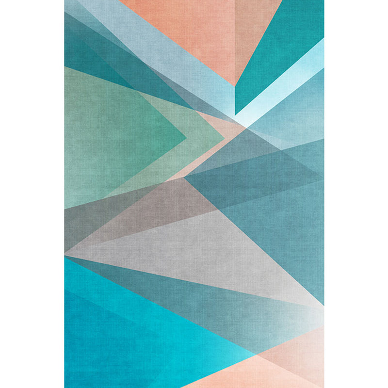 Unique Color Block Rug Blue and Green Modern Rug Polyester Pet Friendly Washable Rug for the Living Room | Bowlift