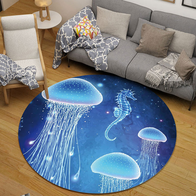 BowLift | Cute Cartoon Character Pattern Rug Pink Kids Rug Polyester Washable Pet Friendly Non-Slip Rug for the Nursery