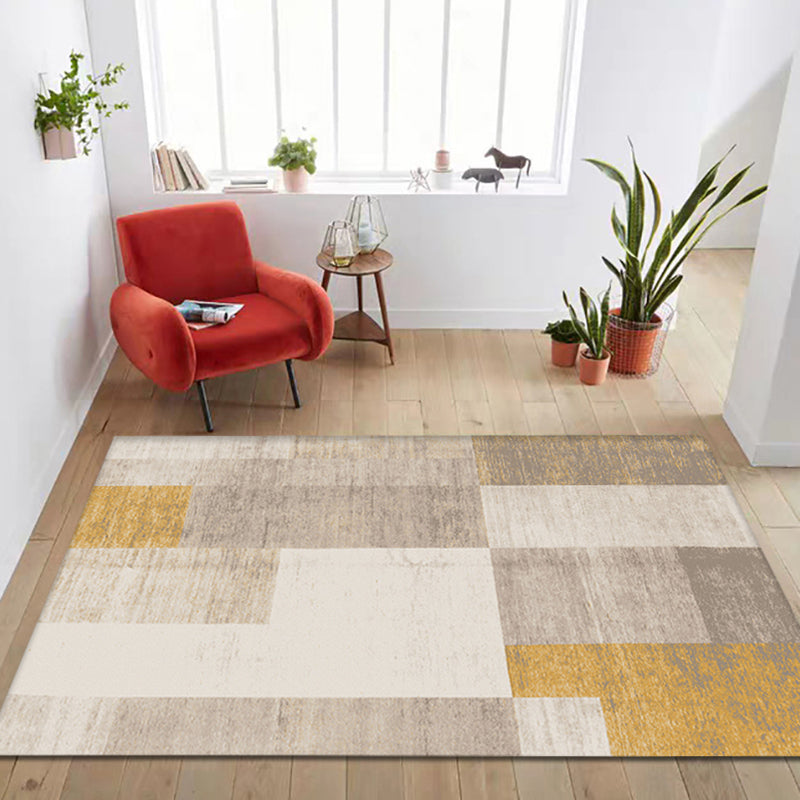 Fancy Abstract Carpet Brown Contemporary Carpet Polyester Pet-Friendly Washable Carpet for Living Room | Bowlift