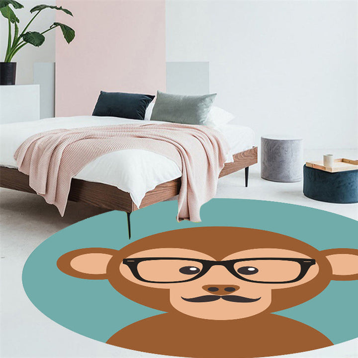 BowLift | Unusual cartoon animal pattern rug ginger and orange and children's rug polyester washable pet friendly non-slip rug for the children's room