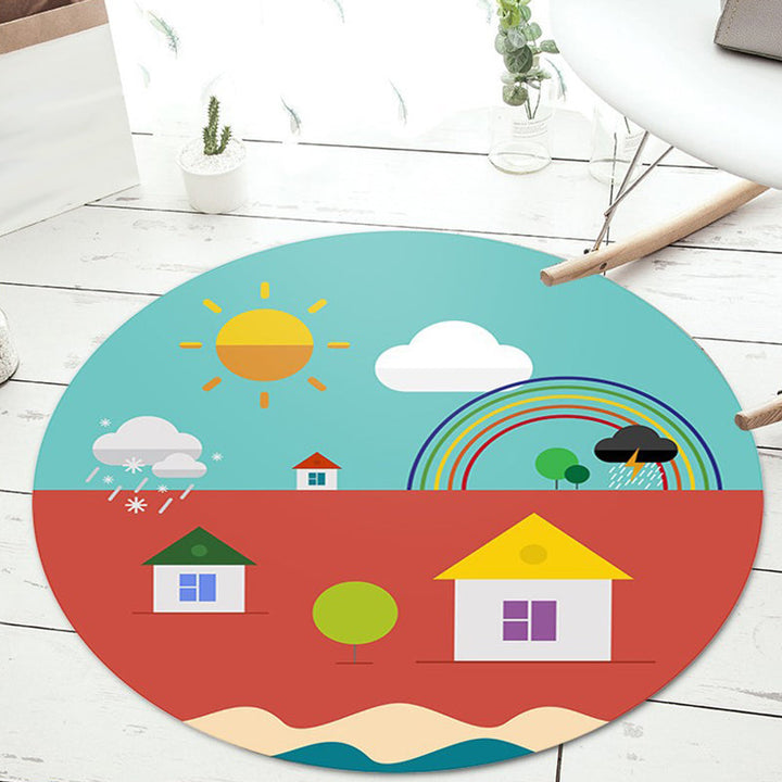 BowLift | Unusual Heart Pattern Rug with Floral Pink and Blue Children's Rug Polyester Washable Pet Friendly Non-Slip Rug for Children's Room