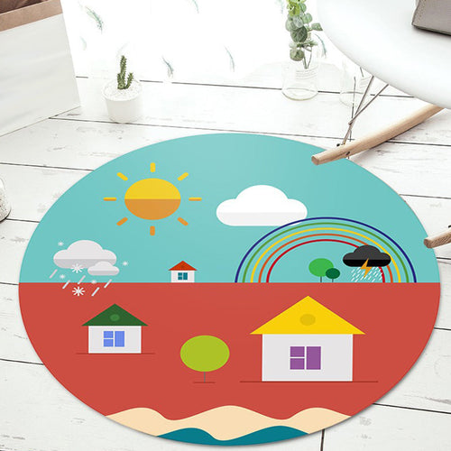 BowLift | Unusual Heart Pattern Rug with Floral Pink and Blue Children's Rug Polyester Washable Pet Friendly Non-Slip Rug for Children's Room