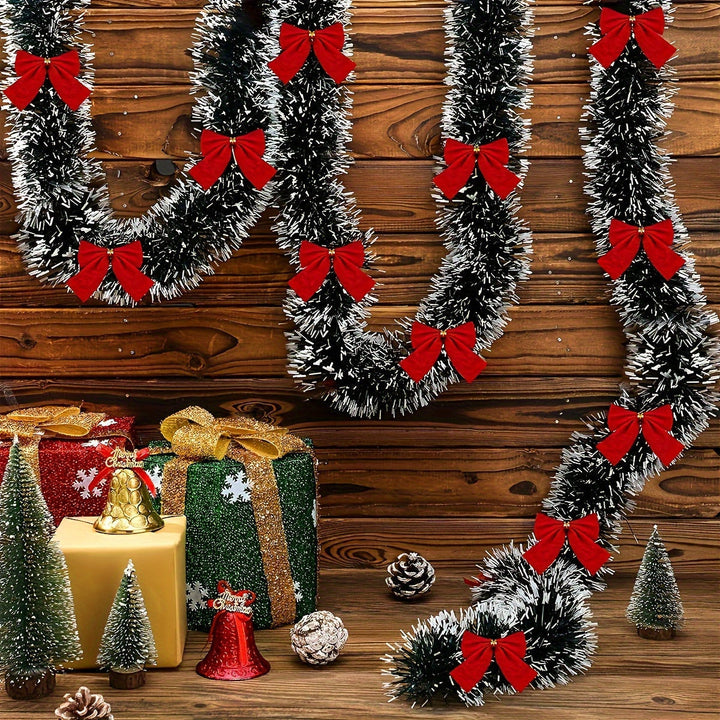 BowLift | LumaTinsel LED Christmas Garland – Set of 2 Wireless Metallic String Lights with Warm Lighting