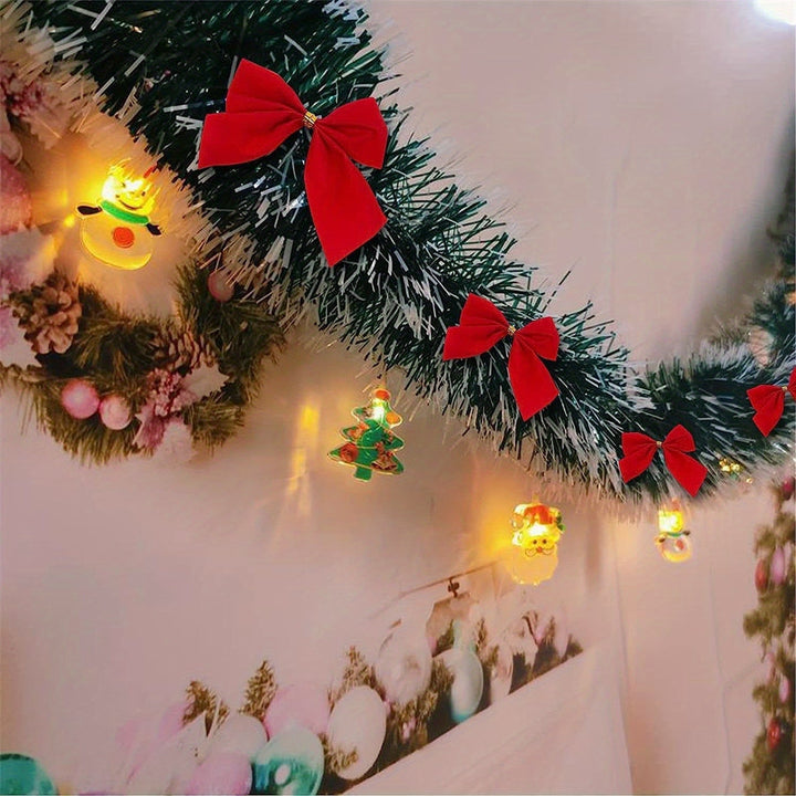 BowLift | LumaTinsel LED Christmas Garland – Set of 2 Wireless Metallic String Lights with Warm Lighting