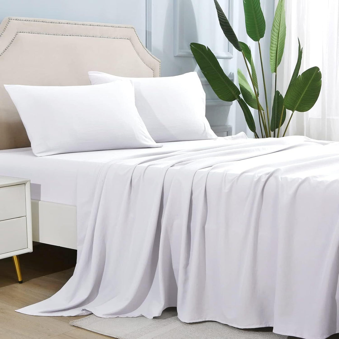 4-Piece Soft Cooling Queen Size Sheets: 14" Deep Pocket, Luxury Hotel-Grade, Shrinkage and Fade Resistant, Easy Care Bed Sheet Set | Bowlift