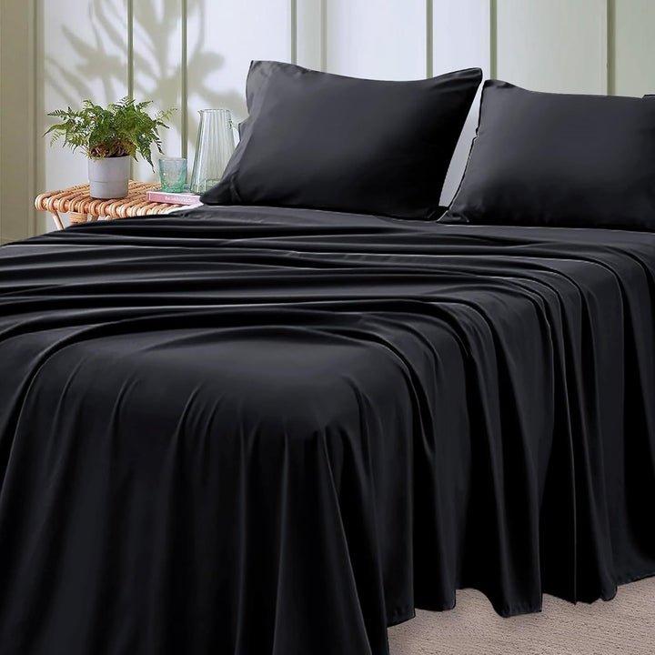 4-Piece Soft Cooling Queen Size Sheets: 14" Deep Pocket, Luxury Hotel-Grade, Shrinkage and Fade Resistant, Easy Care Bed Sheet Set | Bowlift
