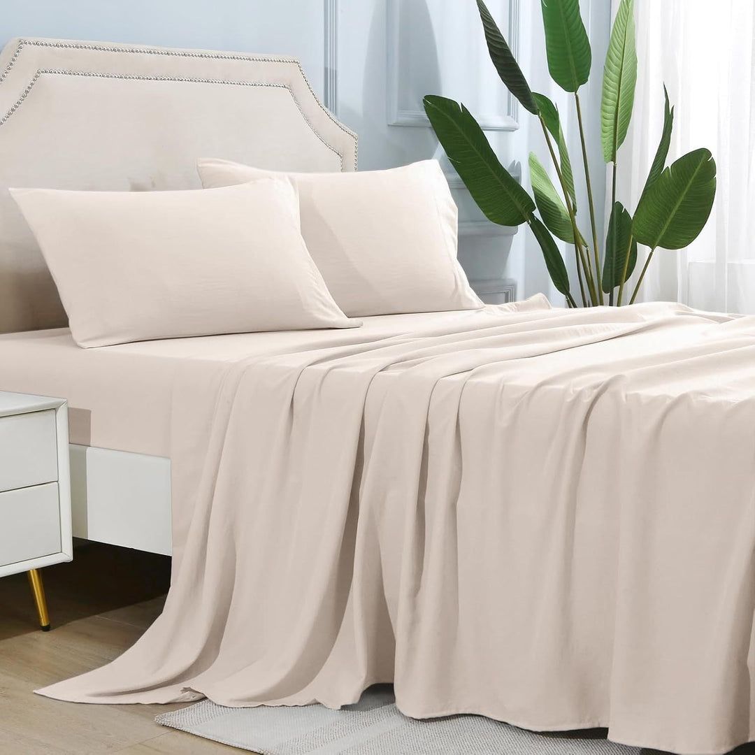 4-Piece Soft Cooling Queen Size Sheets: 14" Deep Pocket, Luxury Hotel-Grade, Shrinkage and Fade Resistant, Easy Care Bed Sheet Set | Bowlift