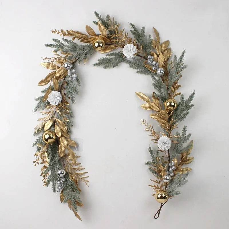 BowLift | Golden Christmas Plastic Wire Garland Rattan Decorations