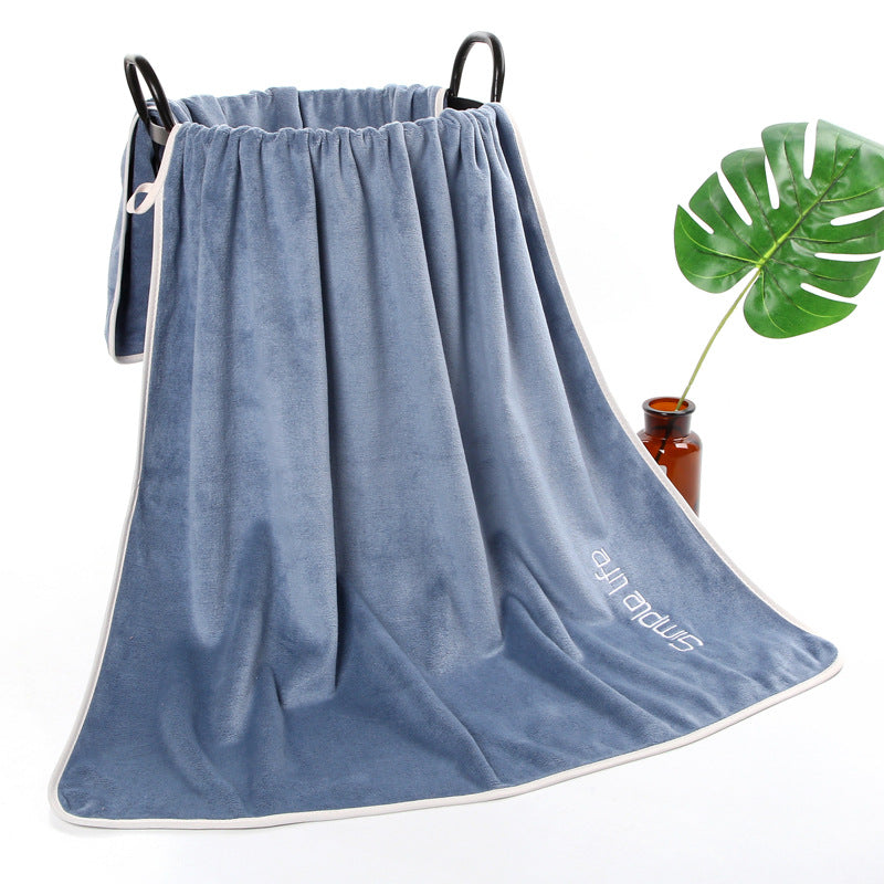 Microfiber Quick-Dry Bath Towel Wrap with Elastic Waist and Hanging Loop Bowlift