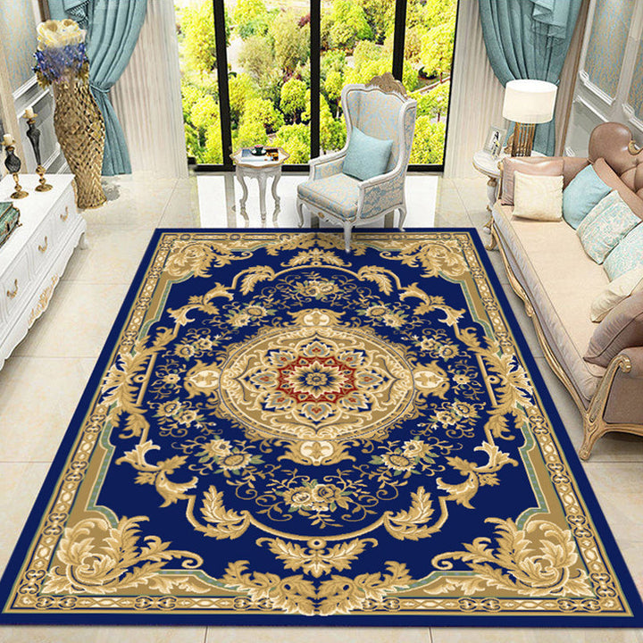 Retro medallion pattern rug multicolored rug synthetic washable pet-friendly non-slip rug for the living room | Bowlift