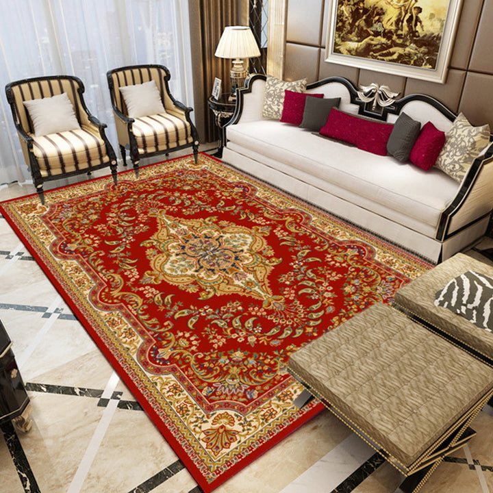 BowLift | Retro medallion pattern carpet multicolored carpet synthetic washable pet-friendly non-slip carpet for living room