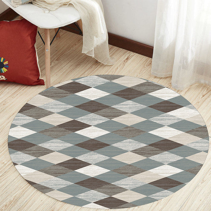 Unique geometric patterned rug Multi-colored modern rug Polyester washable pet-friendly non-slip rug for the home office | Bowlift