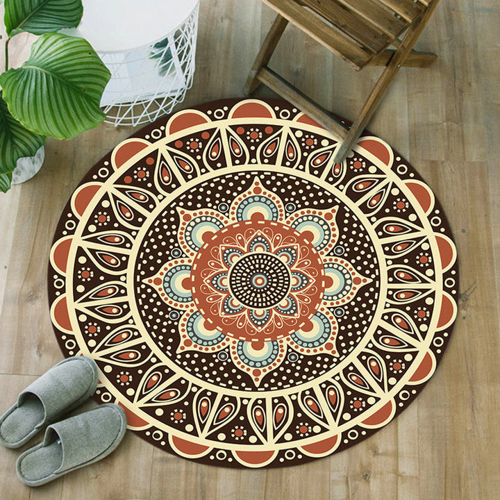 Moroccan Floral Pattern Rug Multicolor Synthetic Rug Washable Pet-Friendly Non-Slip Rug for the Bedroom | Bowlift