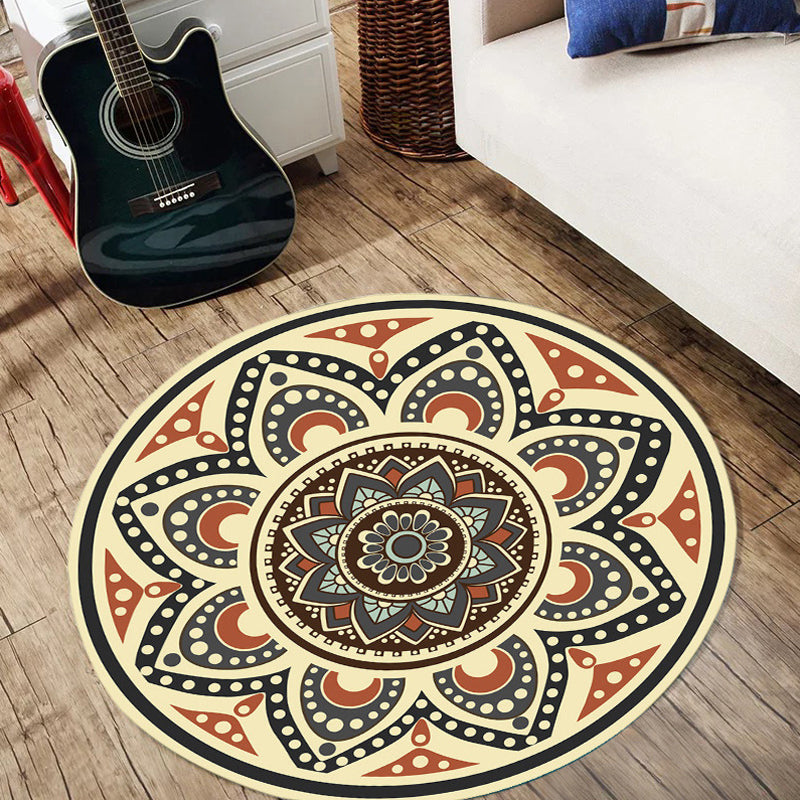BowLift | Moroccan Floral Pattern Rug Multicolor Synthetic Rug Washable Pet Friendly Non-Slip Living Room Rug for Bedroom