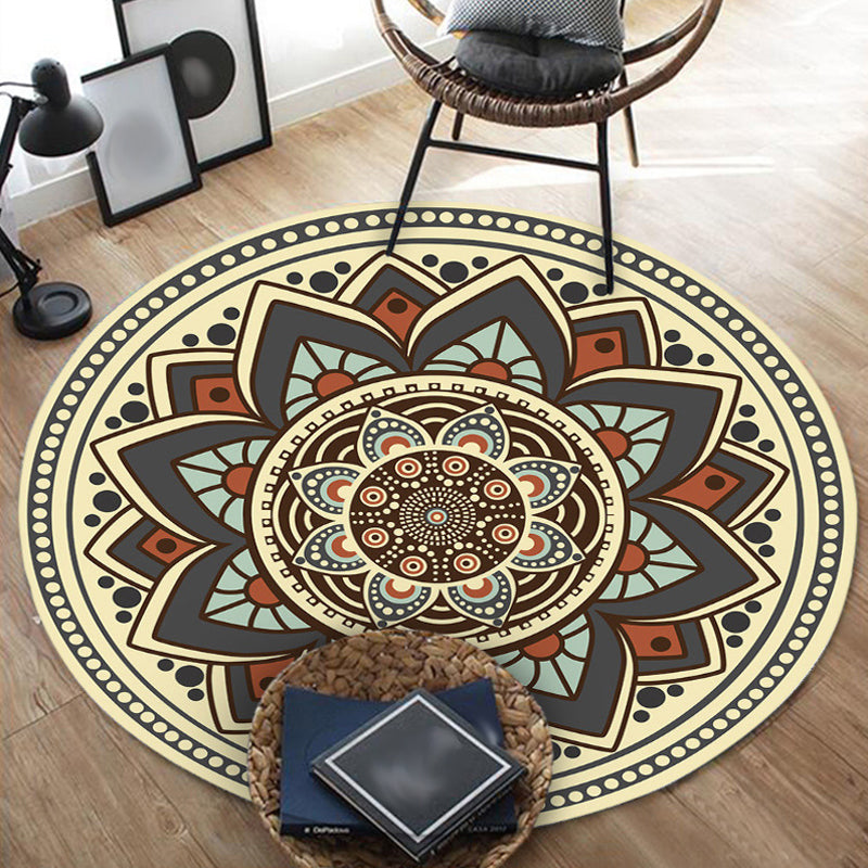 BowLift | Moroccan Floral Pattern Rug Multicolor Synthetic Rug Washable Pet Friendly Non-Slip Living Room Rug for Bedroom