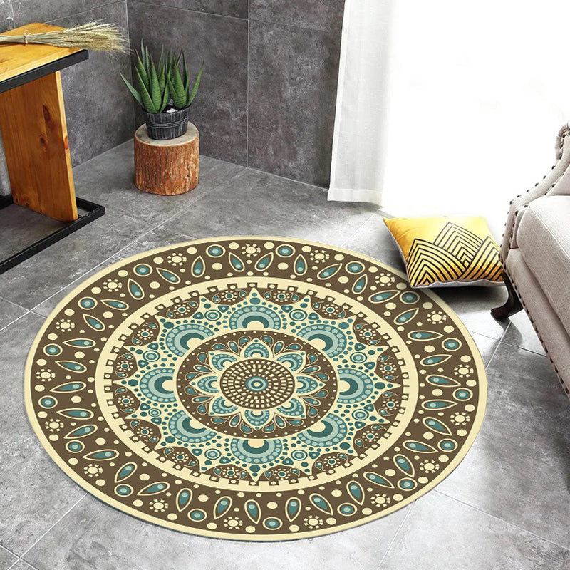 BowLift | Moroccan Floral Pattern Rug Multicolor Synthetic Rug Washable Pet Friendly Non-Slip Living Room Rug for Bedroom