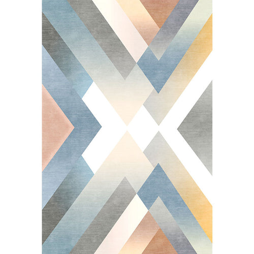 Multicolor contemporary rug polyester geometric pattern rug pet-friendly washable non-slip backing rug for the living room | Bowlift