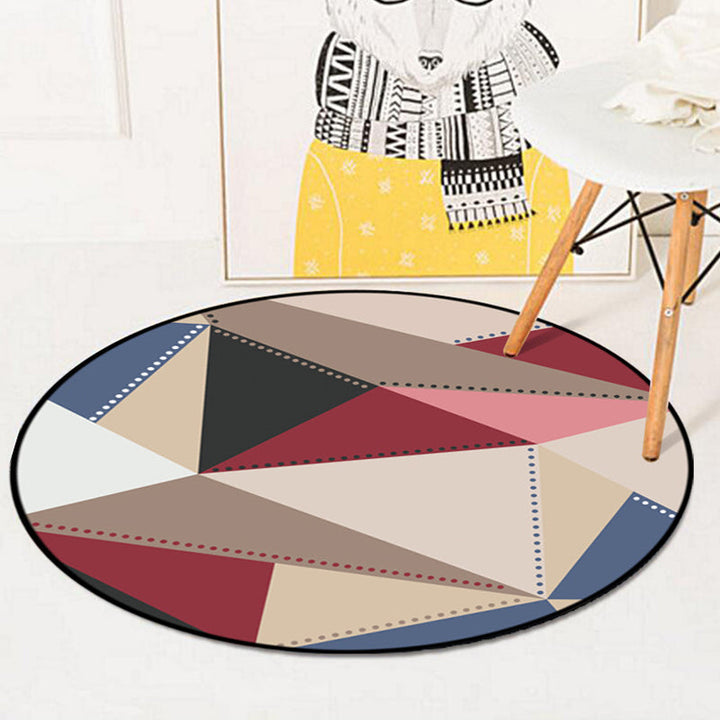 Colorful Geometric Pattern Carpet Multicolor Modernist Carpet Polyester Washable Pet-Friendly Non-Slip Carpet for the Study | Bowlift