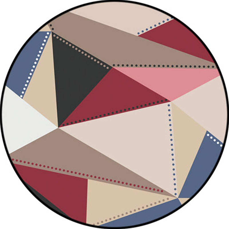Colorful Geometric Pattern Carpet Multicolor Modernist Carpet Polyester Washable Pet-Friendly Non-Slip Carpet for the Study | Bowlift