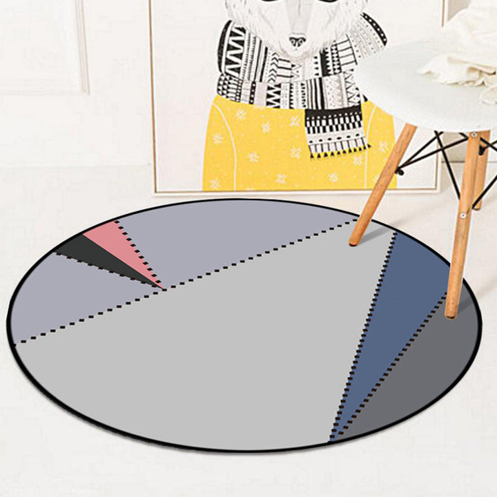Simple geometric pattern rug multicolored Nordic rug polyester pet-friendly non-slip backing washable area rug for the living room | Bowlift