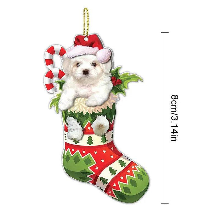 BowLift | Christmas Stockings Christmas Tree Decorative Socks Dog Pendant Creative Cute