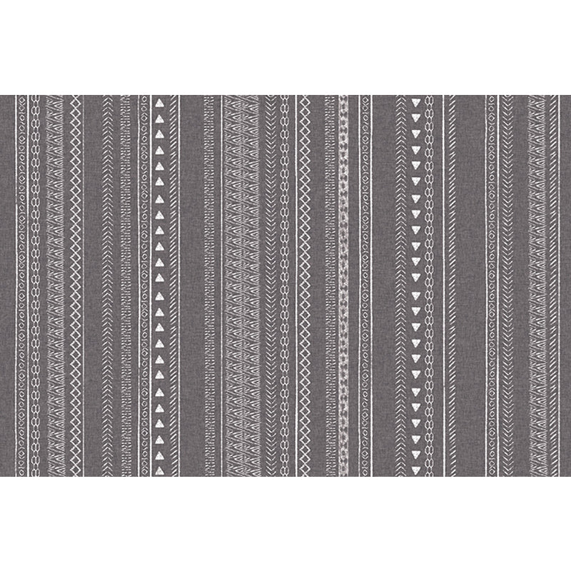 BowLift | Retro striped pattern rug gray polyester washable pet-friendly non-slip rug for living room