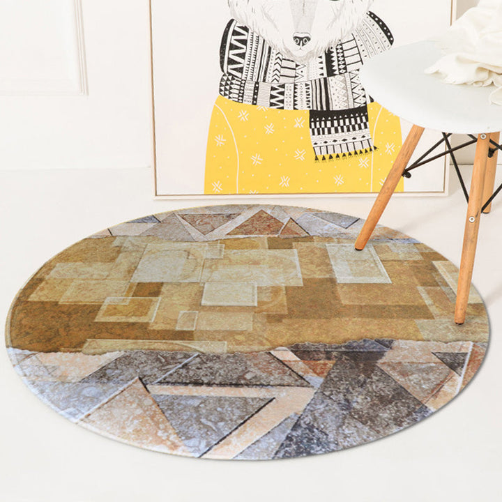 Contemporary geometric patterned rug Yellow and Black Polyester rug Washable Pet-friendly non-slip rug for the living room | Bowlift