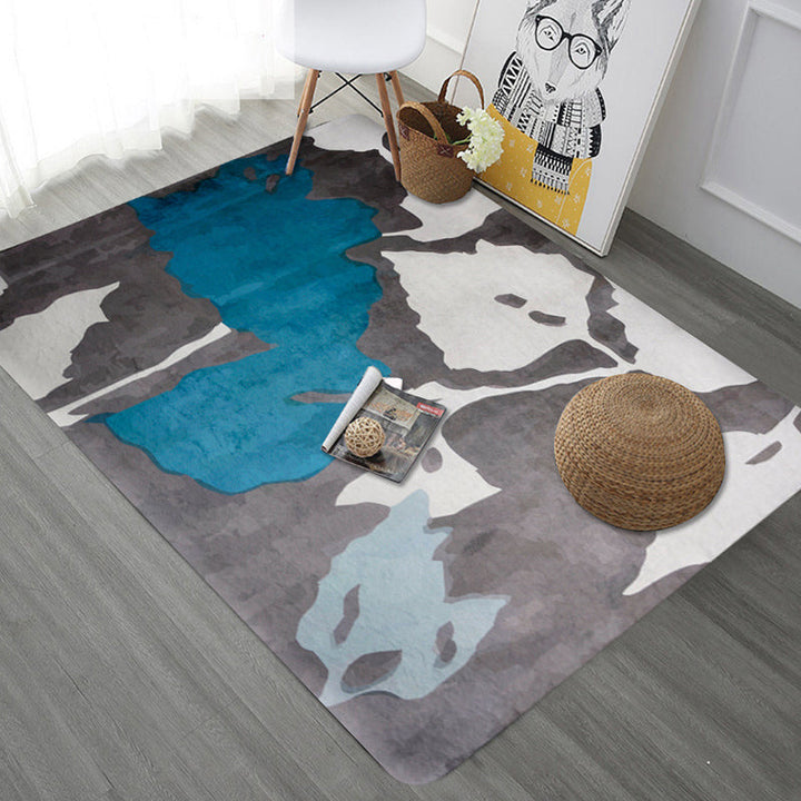Unique Botanical Pattern Carpet Gray Modern Carpet Polyester Washable Pet-Friendly Non-Slip Carpet for the Living Room | Bowlift