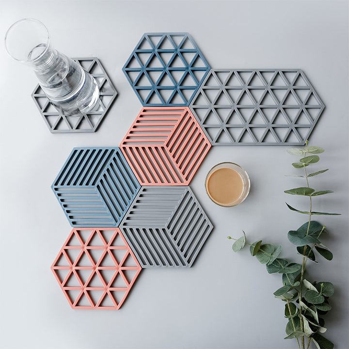 Unisex Silicone Coaster with Geometric Design Bowlift