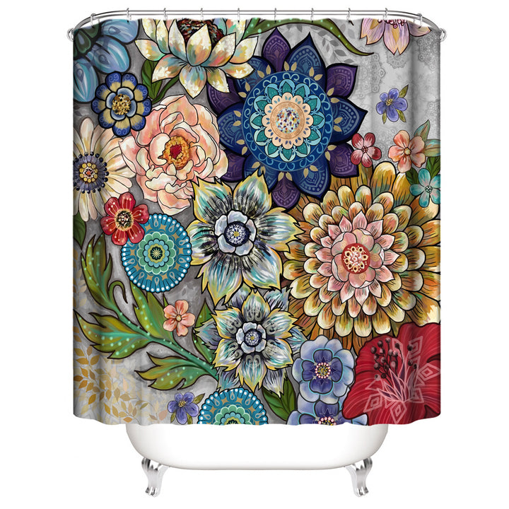Floral Pattern Bathroom Set Bowlift