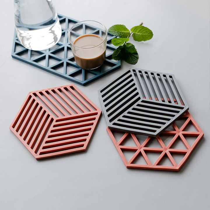 Unisex Silicone Coaster with Geometric Design Bowlift