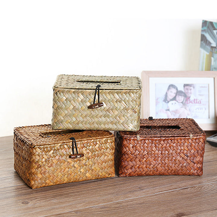 Handcrafted Woven Storage Box with Stylish Lid Bowlift