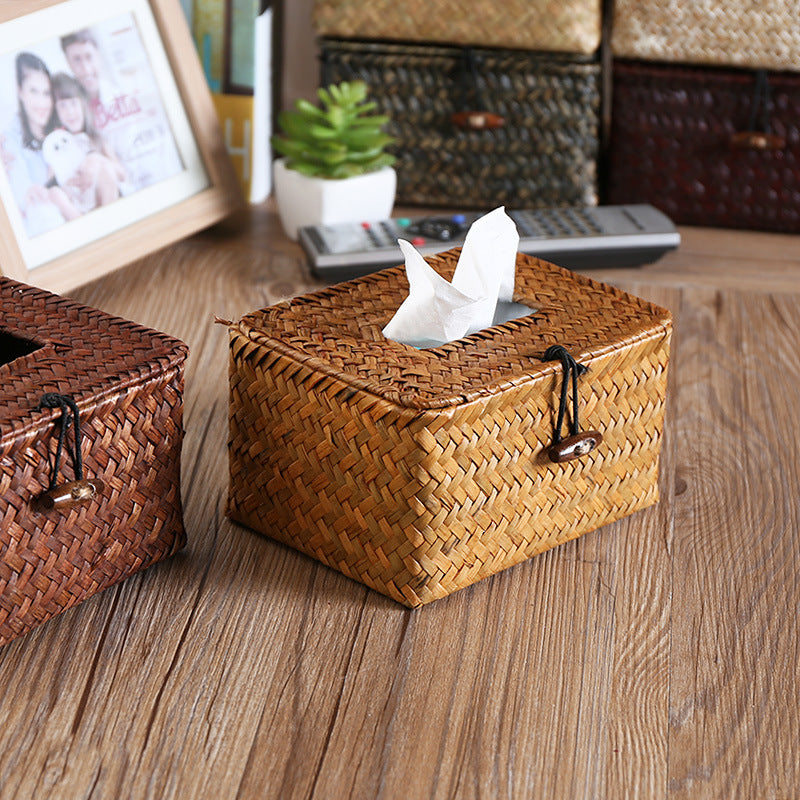 Handcrafted Woven Storage Box with Stylish Lid Bowlift