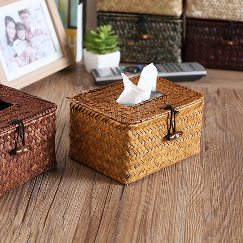 Handcrafted Woven Storage Box with Stylish Lid Bowlift
