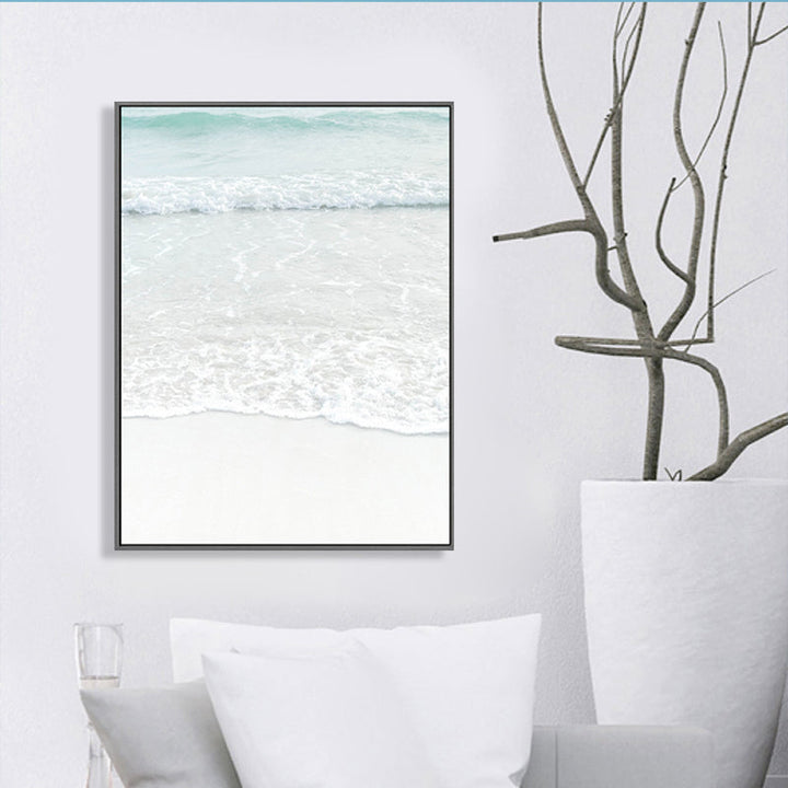 BowLift | Beige Sea-water Wall Decoration Tropical Style Texture Canvas Print for Dining Room