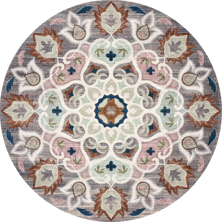 BowLift | Retro Tribal Circles Pattern Carpet Yellow and Red Polyester Carpet Washable Pet Friendly Non-Slip Carpet for the Living Room