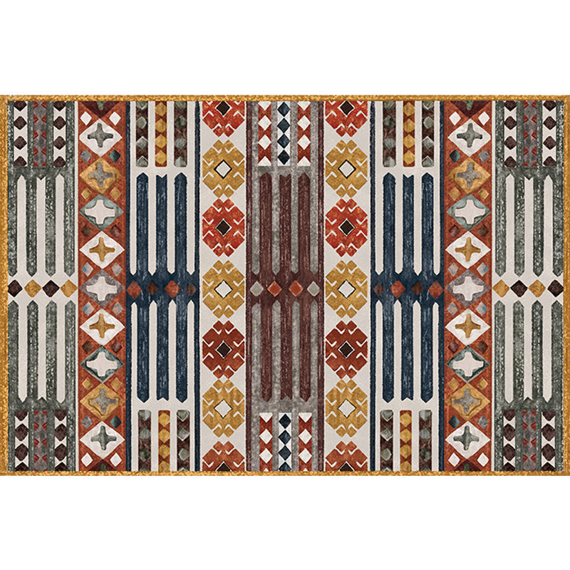 BowLift | Traditional Tribal Flower Pattern Rug Multicolored Moroccan Rug Polyester Pet Friendly Non-Slip Back Washable Rug for Living Room