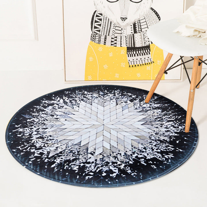 Funky radial pattern rug gray and silver modernism rug polyester machine washable pet friendly non-slip rug for the living room | Bowlift