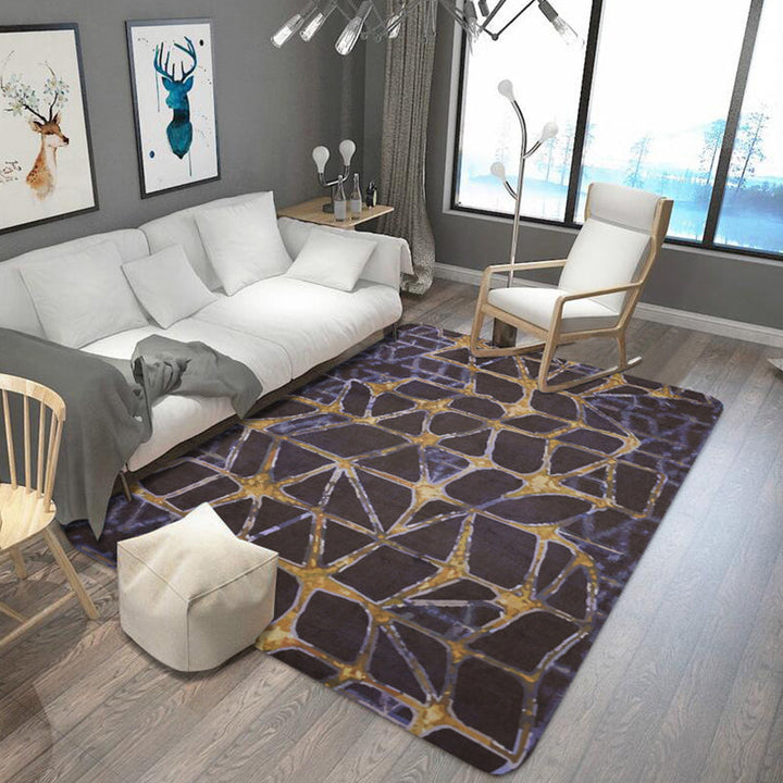 BowLift | Oriental abstract carpet multicolored polyester carpet washable pet-friendly non-slip carpet for living room