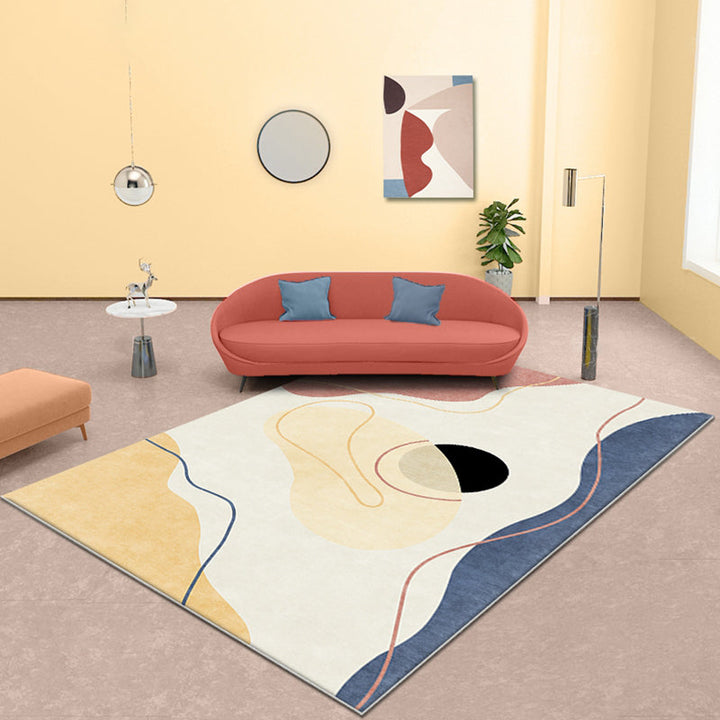 BowLift | Multicolor Abstract Rug Polyester Modern Rug Washable Non-Slip Pet-Friendly Rug for the Living Room