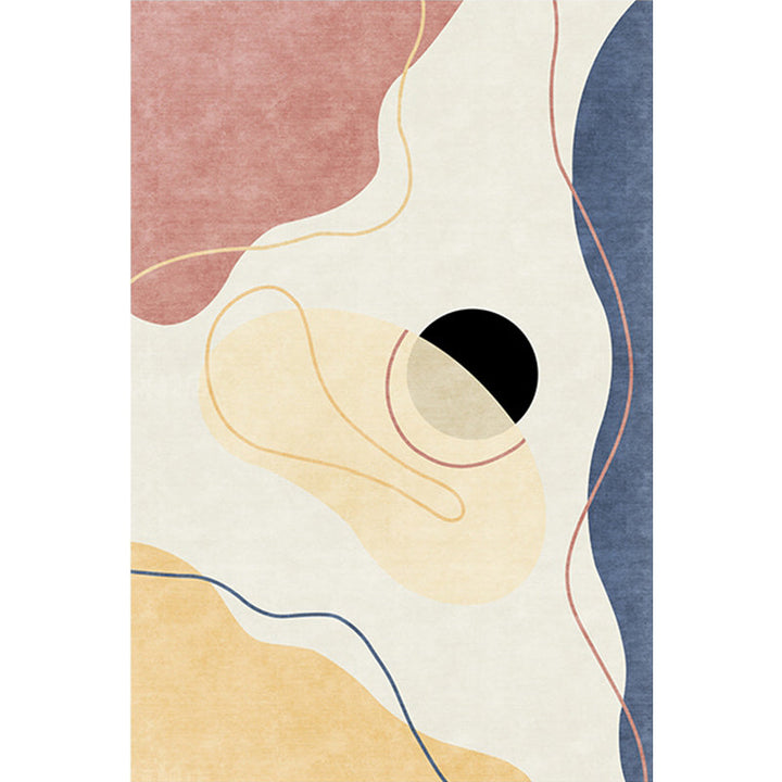 BowLift | Multicolor Abstract Rug Polyester Modern Rug Washable Non-Slip Pet-Friendly Rug for the Living Room