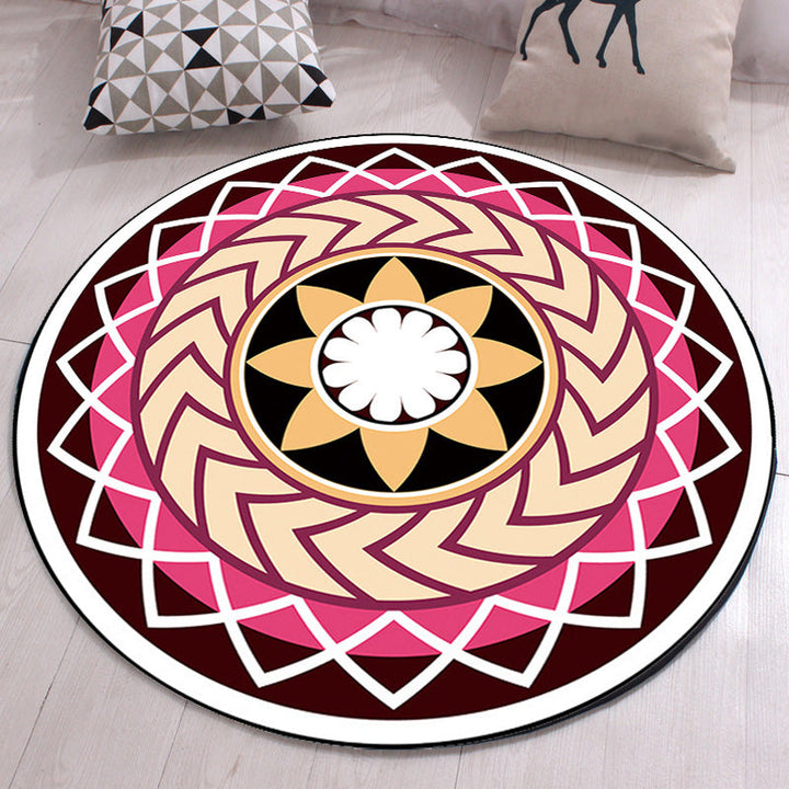 BowLift | Moroccan floral pattern rug with moon black and red polyester rug machine washable pet-friendly non-slip rug for the living room